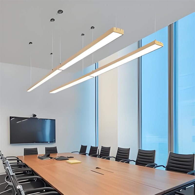 led木纹长条灯木纹灯办公室灯铝方通灯吸顶吊灯格栅吊顶灯条形灯