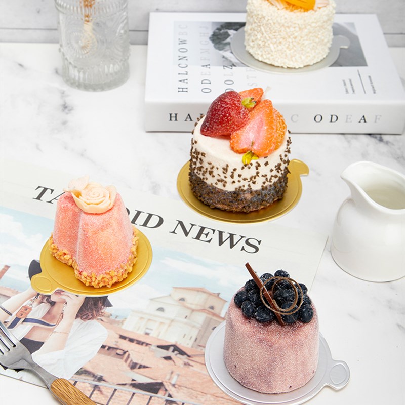 2/3寸蛋糕圆形底托小甜品慕斯加厚烘焙法式硬纸垫白卡纸托可定制