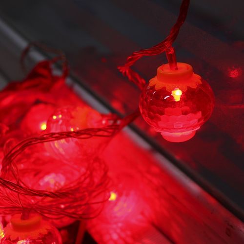 红灯笼串彩灯闪灯喜庆带尾插LED灯家用商店新年货春节日布置装饰