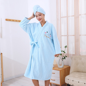 浴巾女洗澡浴裙吸水不掉毛比全棉柔软成人居家浴袍珊瑚绒新款 加厚