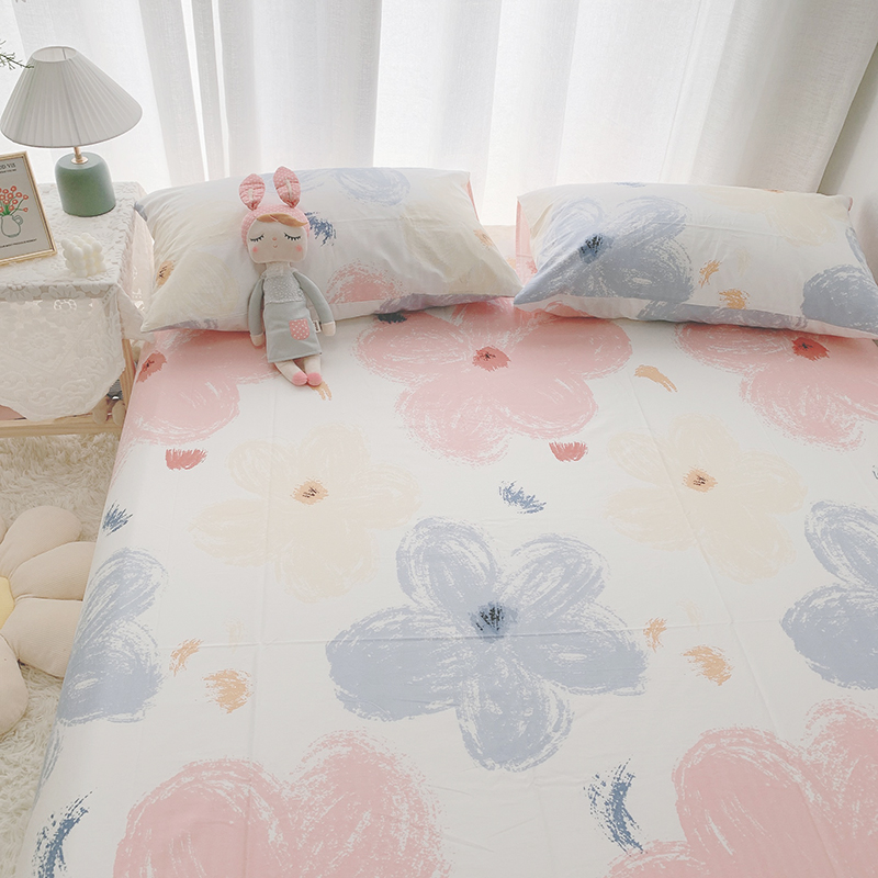 【床单+枕套】小清新斜纹全棉布床单单件儿童纯棉被单枕套48*74cm