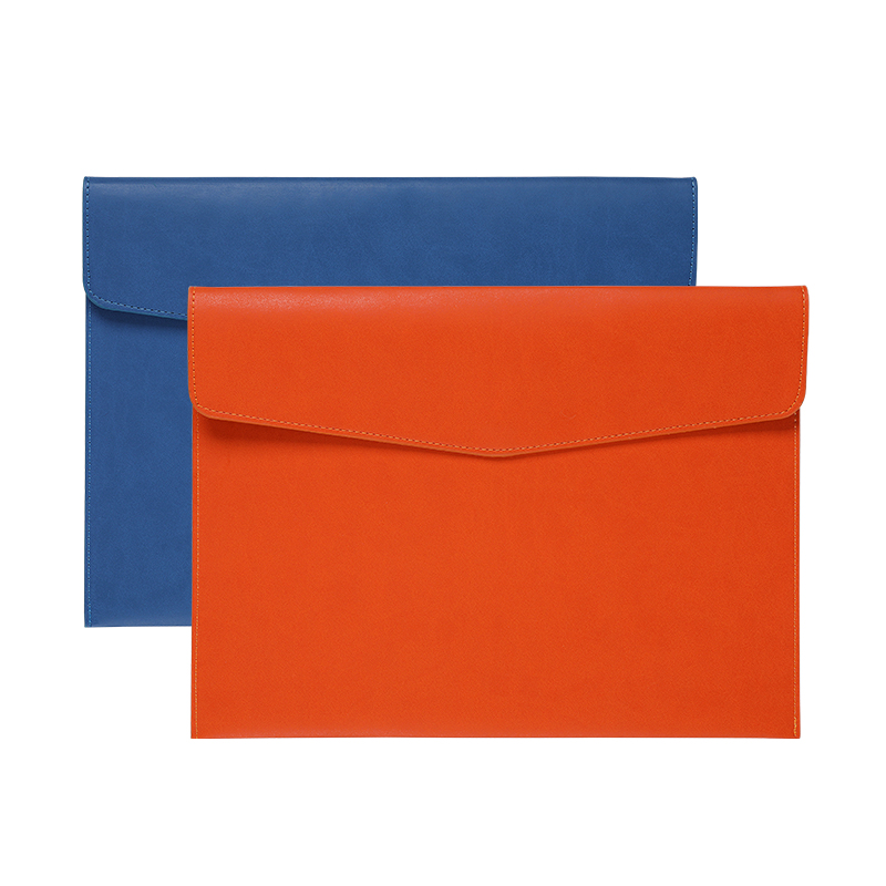 皮质文件袋A4资料袋磁吸按扣文件包男商务办公会议合同收纳票据包