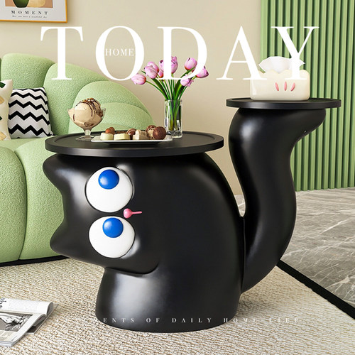 创意歪头猫落地摆件大型高级感置物架客厅电视柜沙发旁家居装饰品