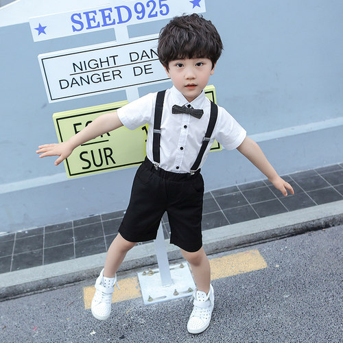 六一儿童演出服男童礼服夏季套装花小学生幼儿园毕业照服装表演服