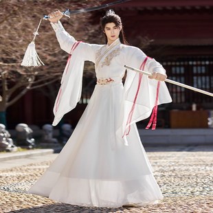 男女汉服改良晋制仙侠气古风黑白双色汉元 古装 素春夏 无双 倾依