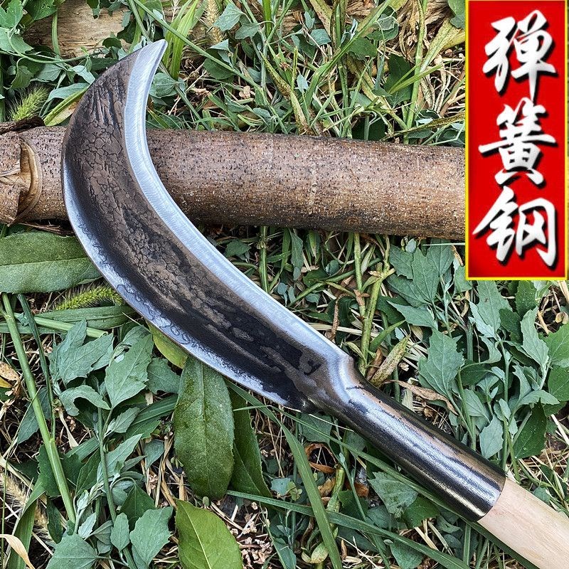 弹簧钢锻打锋利劈柴刀砍柴砍树老式镰刀纯手工开山砍山刀厚砍柴刀