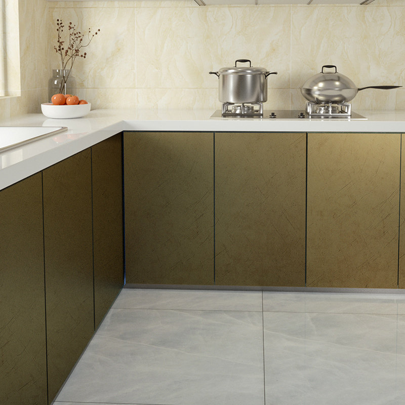 墙纸自粘复古北欧壁纸厨房橱柜门翻新贴纸防水深色家具贴纸即时贴