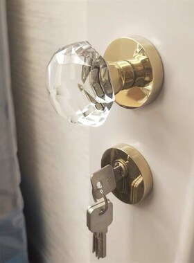 依佰利水晶球形锁美式金色轻奢室内房门锁简约欧式静音圆球分体锁