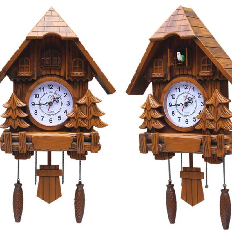 欧式客厅布谷鸟挂钟整点报时创意客厅咕咕钟表壁挂钟小鸟咕咕钟