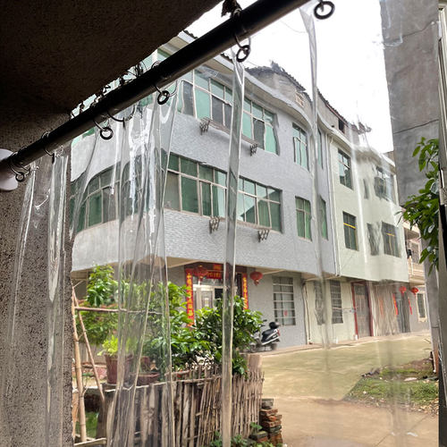 透明水晶板PVC遮风挡雨厨房卫生间塑料隔断防尘免打孔整张软门帘