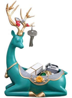 入户玄关收纳摆件进门门口鞋柜装饰品玄关柜放钥匙家居饰品创意鹿