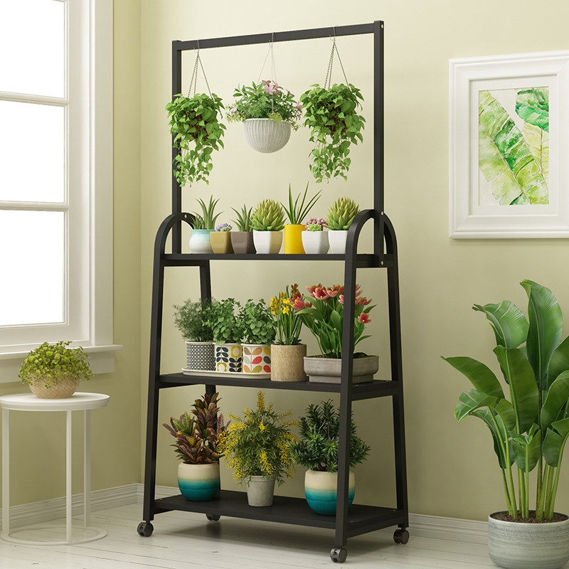 花架子多层可移动铁艺悬挂室内阳台置物架阶梯多肉盆栽架落地式
