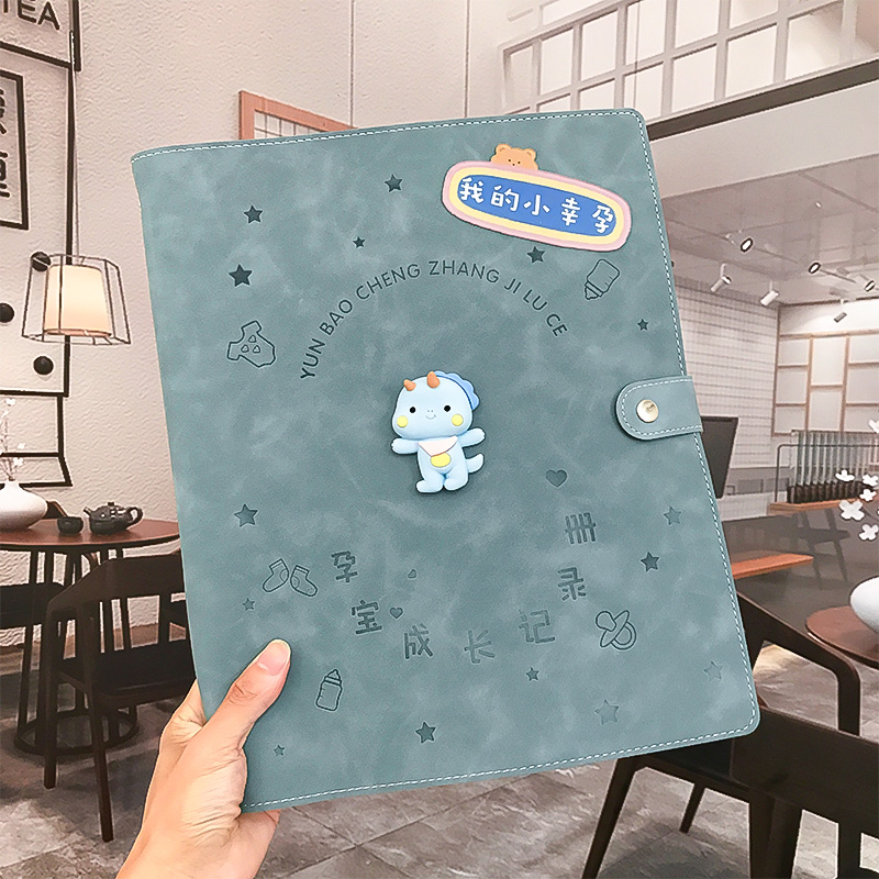 孕检记录册龙宝宝软皮大容量A4/A5活页收纳袋检查单孕检b超收纳册