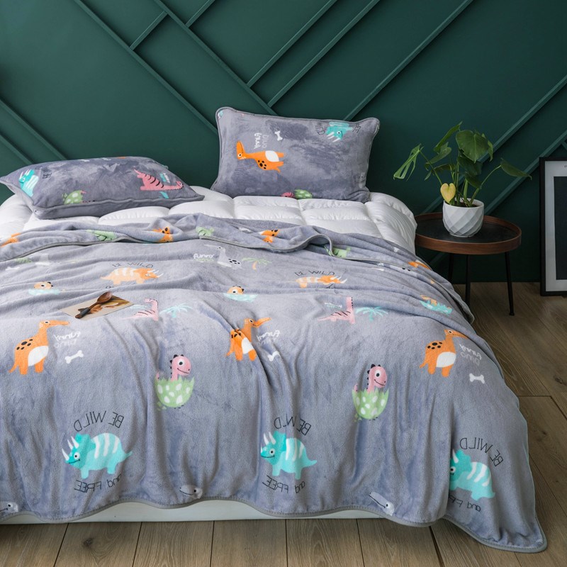 云貂绒午睡毛毯珊瑚绒毯子冬季加厚法兰绒单人保暖床单空调毯盖毯