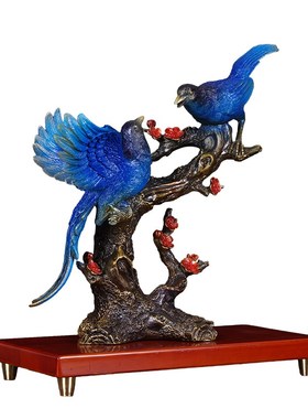 黄铜喜鹊摆件喜上眉梢喜庆结婚送礼品创意乔迁新居婚房客厅装饰品