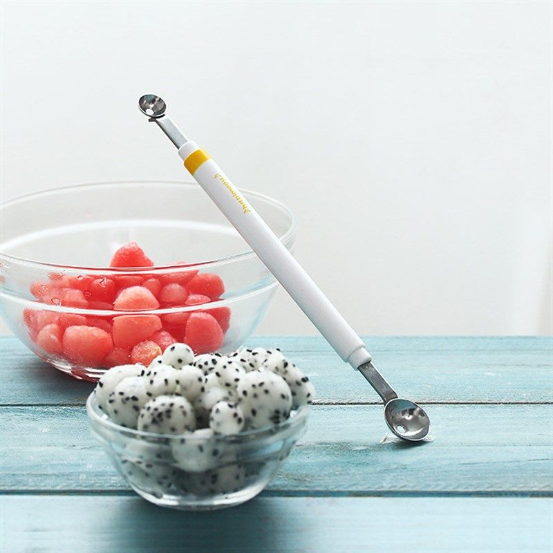 创意双头不锈钢挖球器 水果勺子 西瓜火龙果冰淇淋勺 果冻挖勺