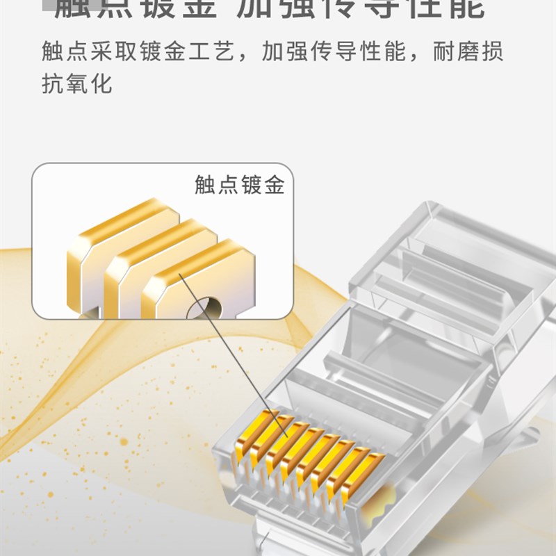 YOUYSI彩色RJ45水晶头超五类非屏蔽水晶头RJ45网络网线水晶头100