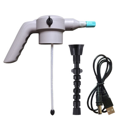 2升电动喷头喷壶配件园艺电喷头充电USB锂电高品质灰色强力喷雾