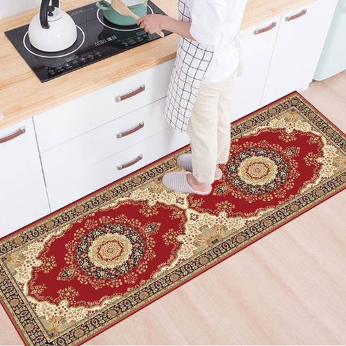 【胶条防滑底】红色喜庆厨房地垫吸水吸油垫子卧室床边垫长条脚垫