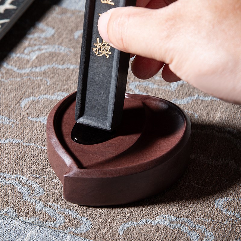 梅林笔庄砚台书法专用天然可磨墨研墨宋坑端砚文房四宝国画高档防