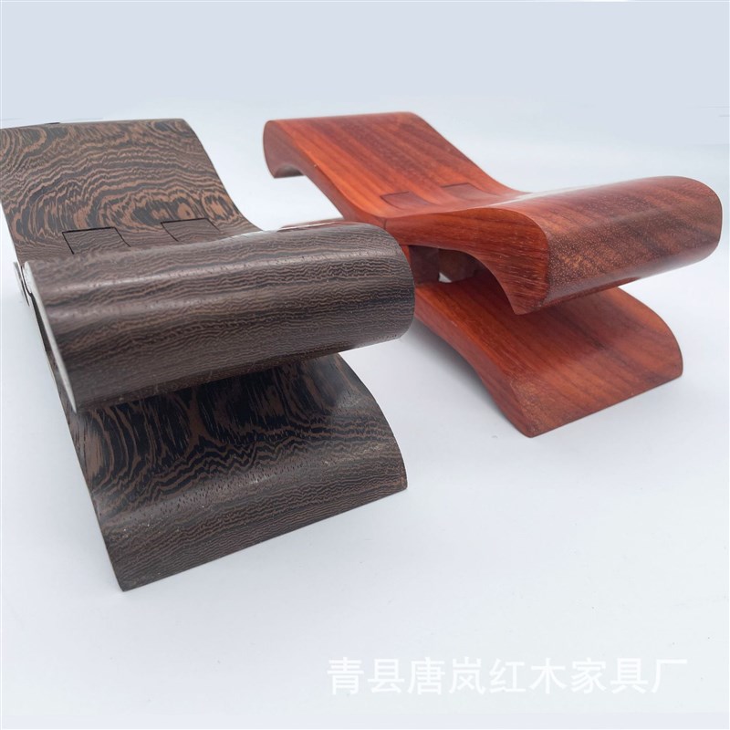 鸡翅木红花梨鲁班枕可摺叠凉枕颈椎枕鲁班枕携带睡枕
