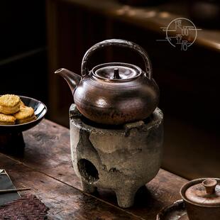 柴烧纯手工侧把家用电陶炉煮茶器户外提梁烧水泡茶陶壶围炉煮茶