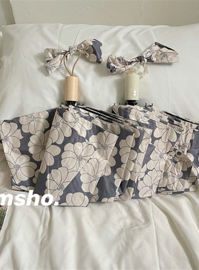必入!mho定制复古法式花~全自动晴雨两用女折叠遮太阳黑胶雨伞