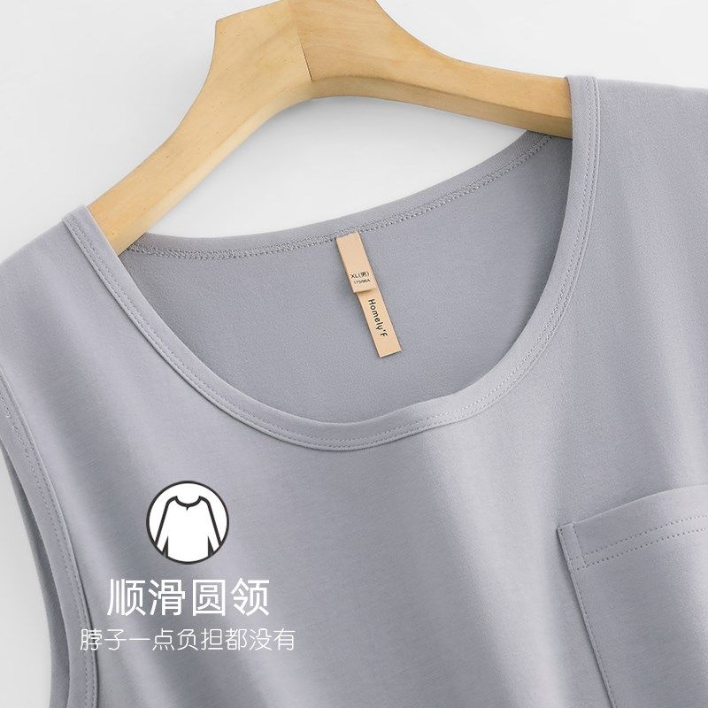 家乐芬睡衣男士夏季纯棉背心无袖短裤家居服男款夏款薄款大码套装