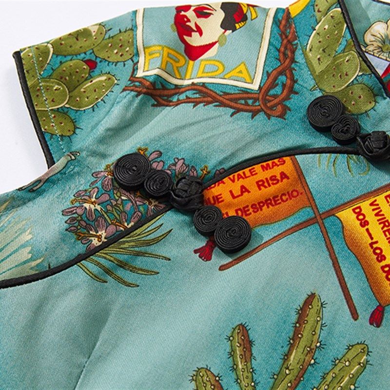 慢生活女童旗袍亲子母女装摄影宝宝汉服唐装中国风儿童古筝演出服