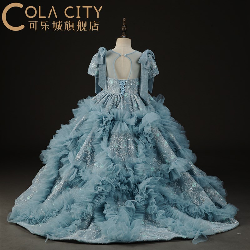 儿童礼服新款女童秋冬公主裙T台模特走秀晚礼服钢琴主持表演出服