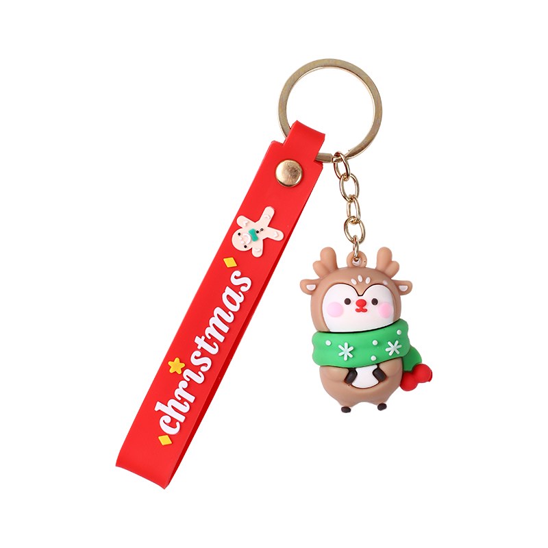 圣诞老人钥匙扣麋鹿雪人圣诞礼物钥匙链挂件情侣汽车包包挂饰礼品