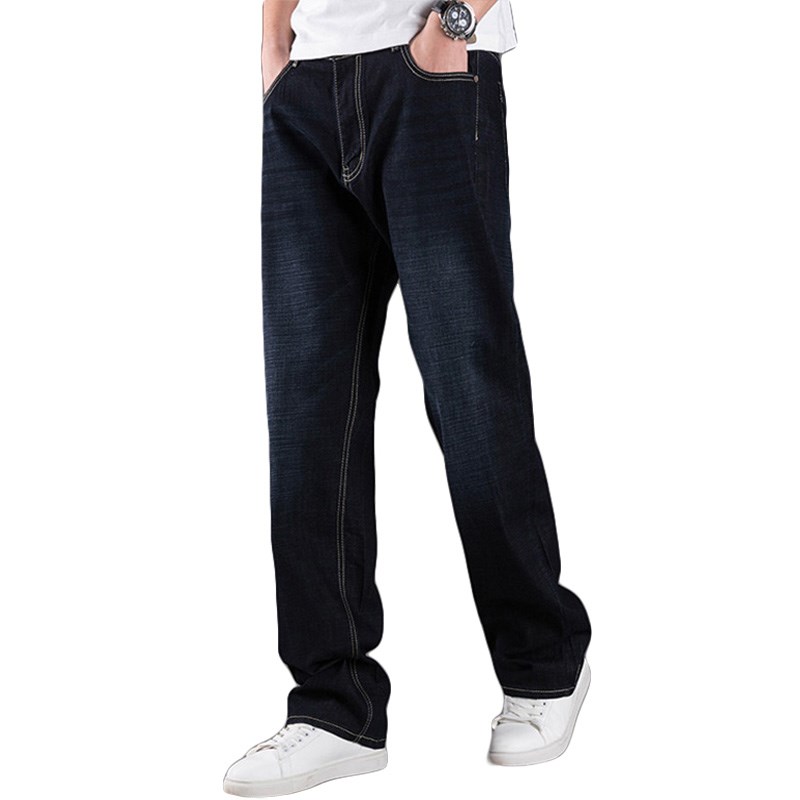 牛仔裤男宽松 直筒加肥大码夏季弹力休闲薄款男装阔腿牛仔长裤子