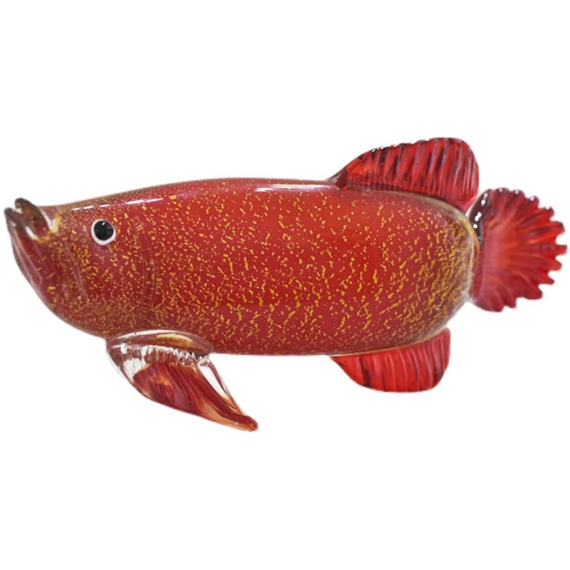 琉璃金龙鱼招财摆件玻璃工艺品北欧轻奢办公室装饰品乔迁开业礼品