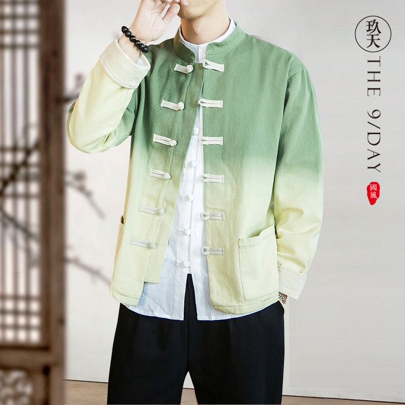 春季中国风外套男士盘扣唐装复古宽松立领上衣中式男装情侣夹克
