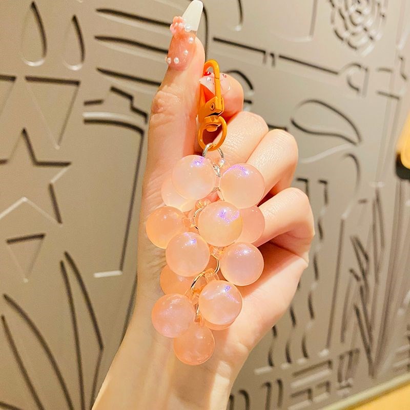 亚克力水晶葡萄珠链手机挂饰可爱汽车钥匙扣学生书包挂件情侣礼物