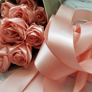 多色可选宽度4CM手工玫瑰花丝带情人节花束材料蛋糕打包缎带