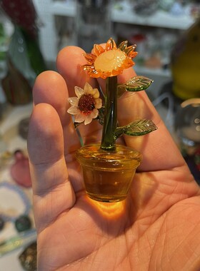 淄博博山琉璃向日葵摆件迷你手工玻璃家居装饰礼品礼物生日客厅花