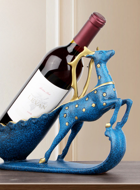 麋鹿红酒架装饰品乔迁礼物轻奢客厅餐桌面餐边柜葡萄酒托酒柜摆件