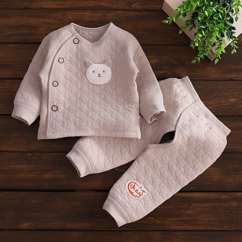 新生婴儿保暖套装秋冬两件套偏襟无骨夹棉内衣开裆裤3-12个月宝宝,童装/婴儿装/亲子装,内衣套装,淘宝优惠券,粉丝福利购,淘宝优惠卷