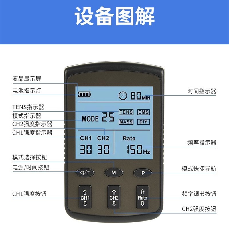 新款tens按摩仪低频针灸推拿揉捏家用颈椎按摩神器智能按摩仪肌肉