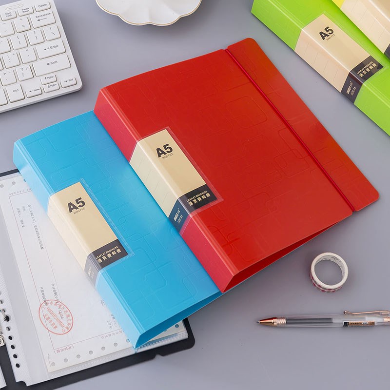 a5收纳册32K文件夹活页夹2孔A5小号资料册多层高清插页袋8寸卡册
