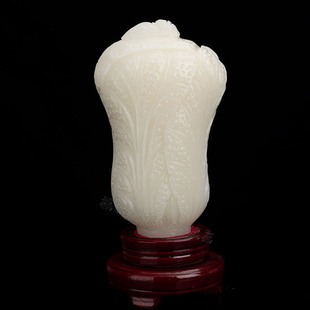 天然玉石白菜摆件百财开业礼品乔迁祝福前台店铺办公室中式 摆设