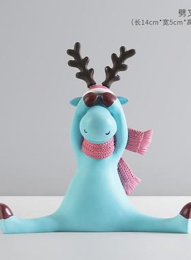 网红创意高端大气工艺品新家客厅电视柜子花架展示柜装饰品小摆件