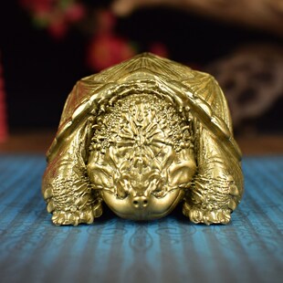 全黄铜实心富甲天下大鳄龟佛鳄龟模型手办桌面摆件长寿乌龟礼品