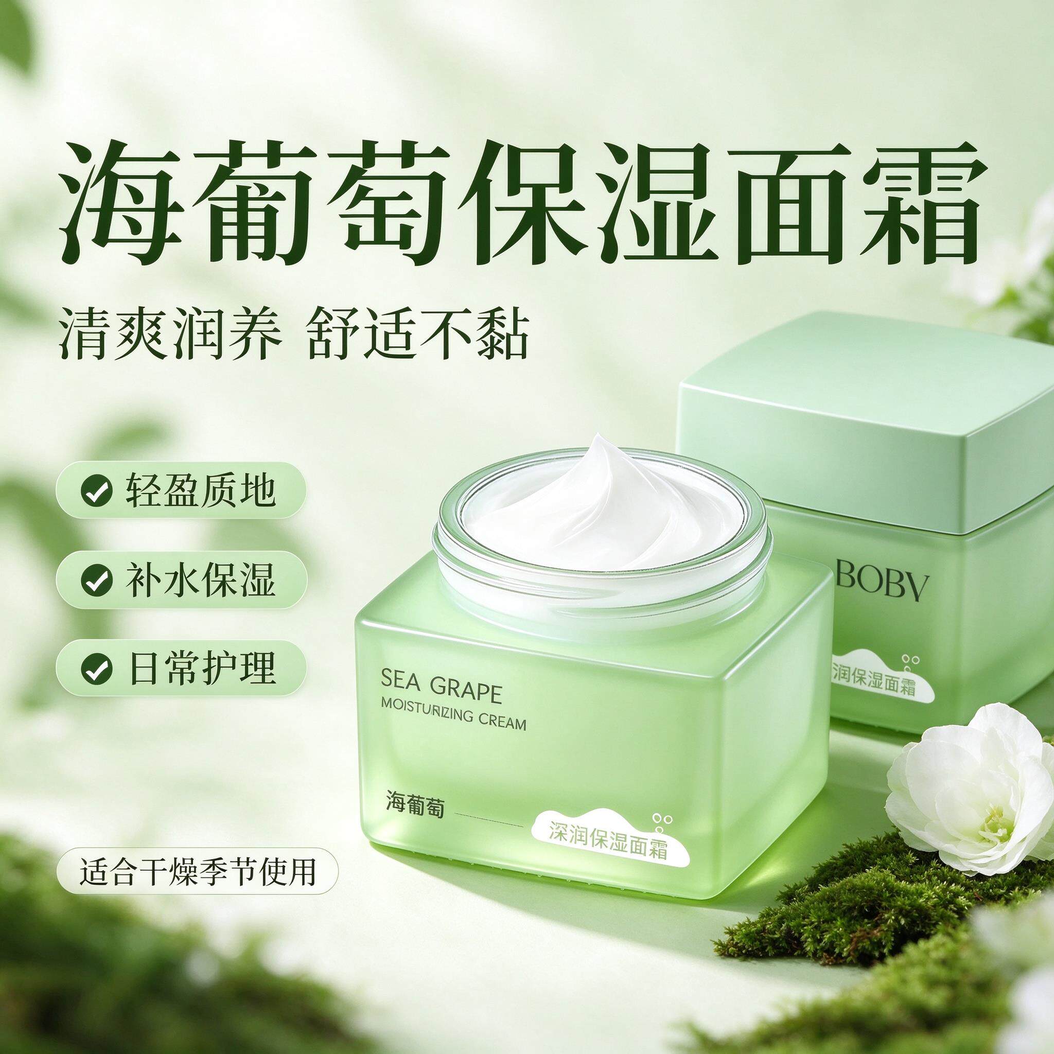 海葡萄面霜保湿滋润补水改善干燥舒缓修护水润养肤清爽细腻女