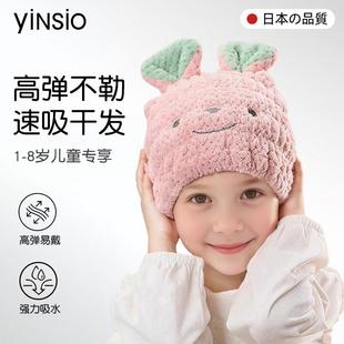 2025新款儿童干发帽女童超强吸水长发速干可爱菠萝格洗头a类包头