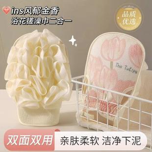 日本チュシンミ沐浴球搓澡巾双面两用女专用搓泥灰神器洗浴澡手套