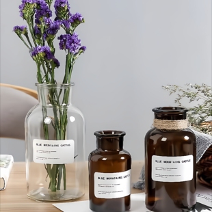 ins透明水养玻璃小花瓶桌面大口径插花复古试剂干花器高级感摆件