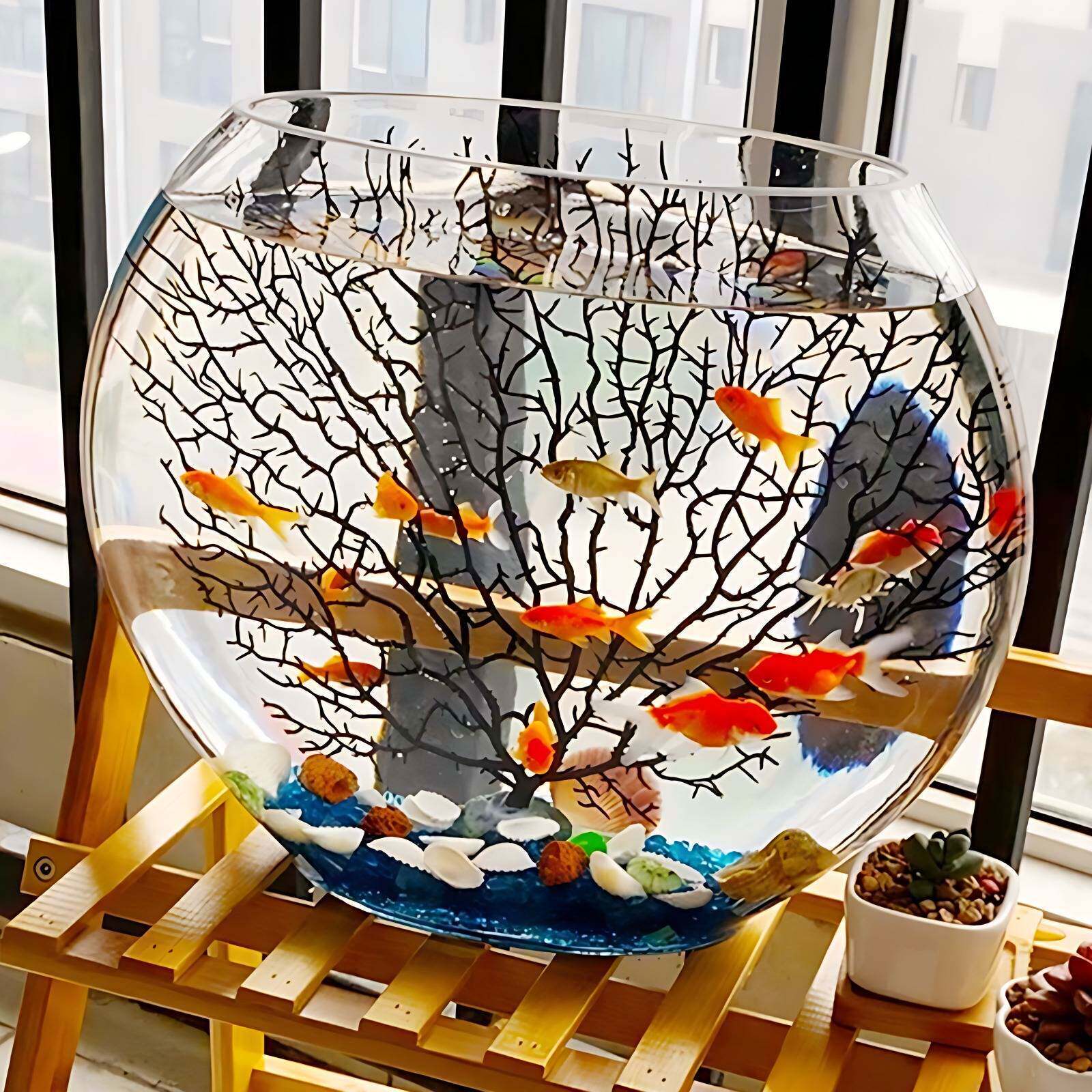 超白扁形玻璃花瓶椭圆鱼缸插花器