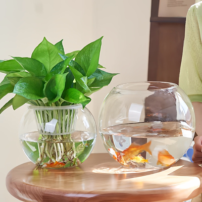 创意水培植物透明亚克力花瓶容器绿萝花盆养花绿植器皿防摔鱼缸大